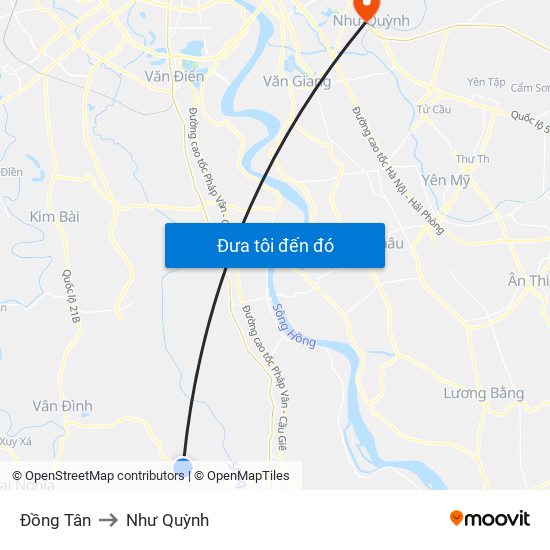 Đồng Tân to Như Quỳnh map