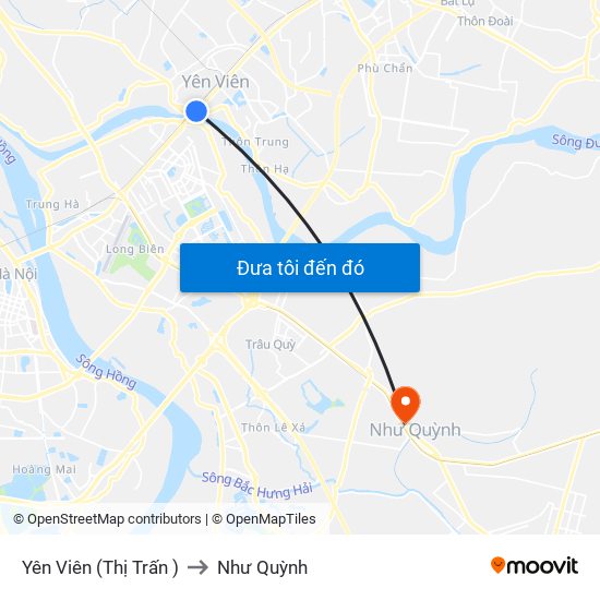 Yên Viên (Thị Trấn ) to Như Quỳnh map