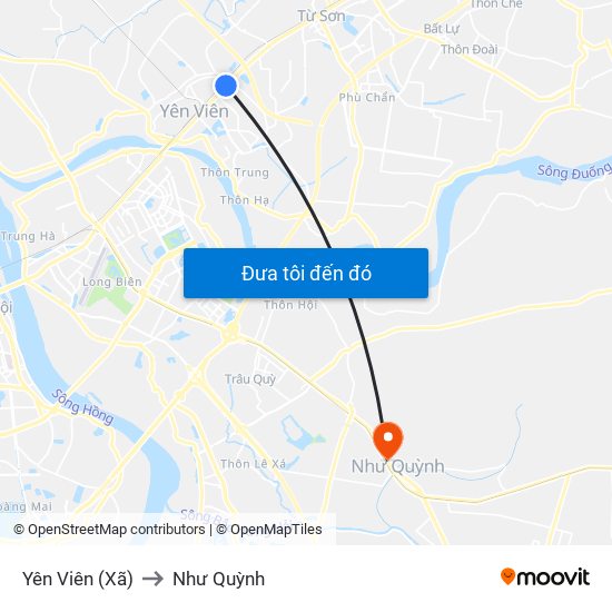 Yên Viên (Xã) to Như Quỳnh map