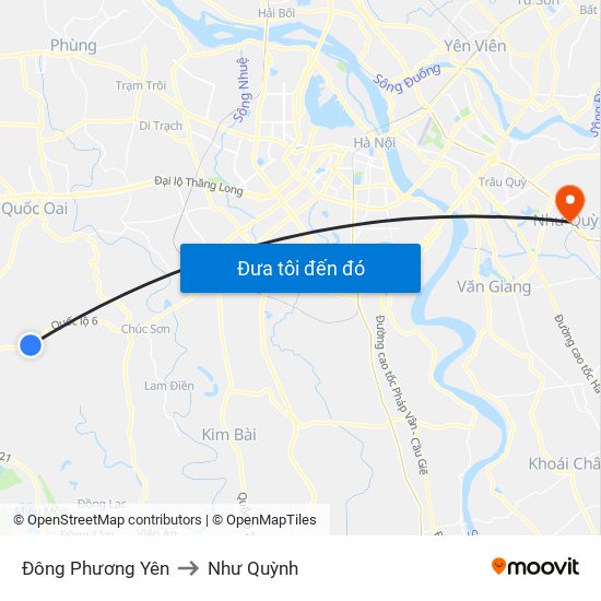 Đông Phương Yên to Như Quỳnh map