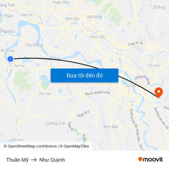 Thuần Mỹ to Như Quỳnh map