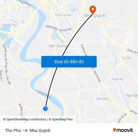 Thư Phú to Như Quỳnh map