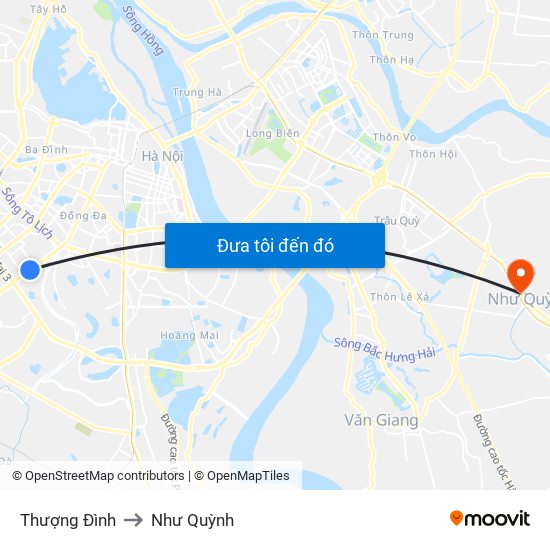 Thượng Đình to Như Quỳnh map