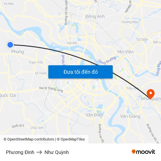 Phương Đình to Như Quỳnh map