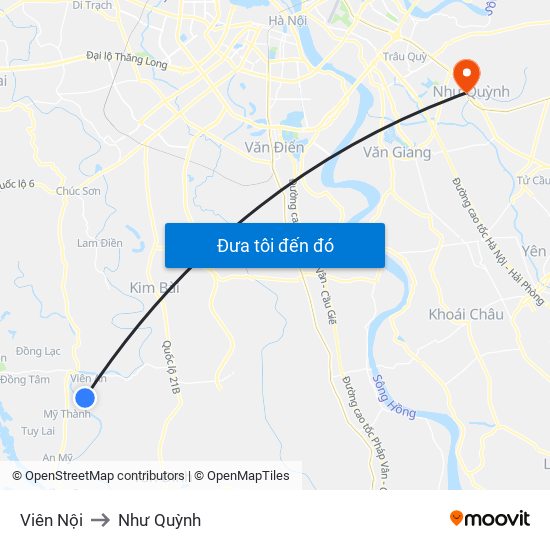 Viên Nội to Như Quỳnh map