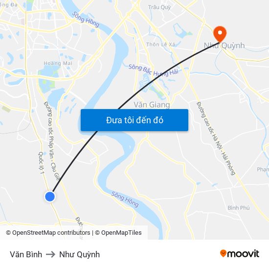 Văn Bình to Như Quỳnh map