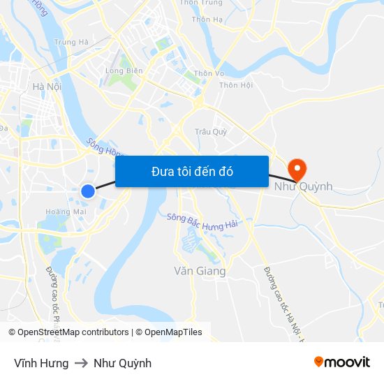 Vĩnh Hưng to Như Quỳnh map