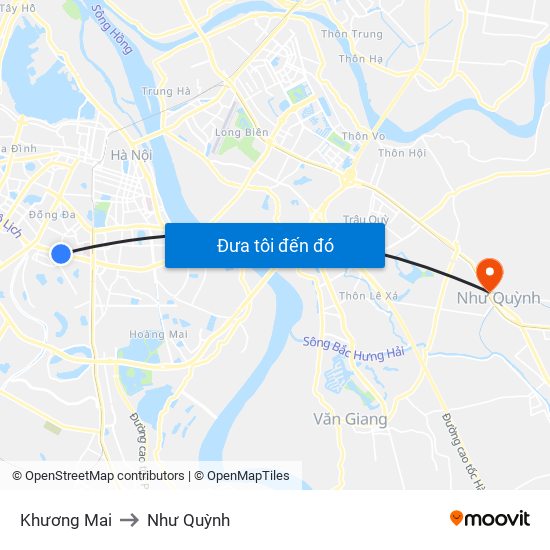 Khương Mai to Như Quỳnh map