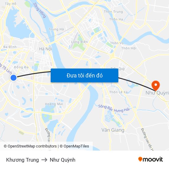 Khương Trung to Như Quỳnh map