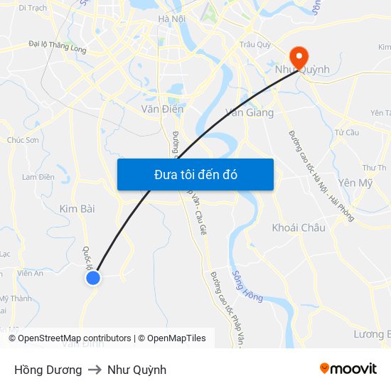 Hồng Dương to Như Quỳnh map