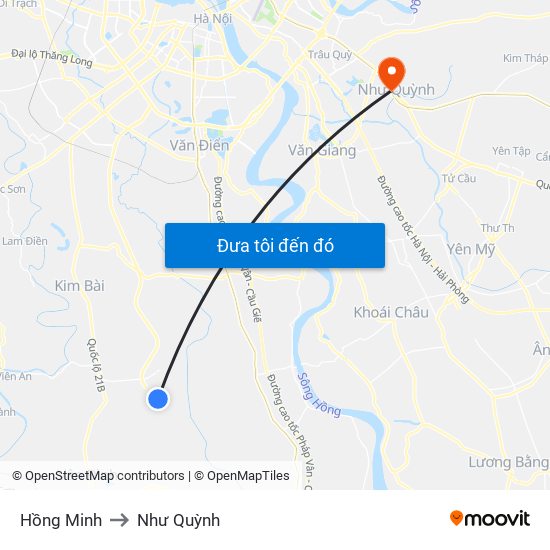 Hồng Minh to Như Quỳnh map
