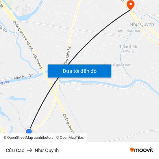 Cửu Cao to Như Quỳnh map