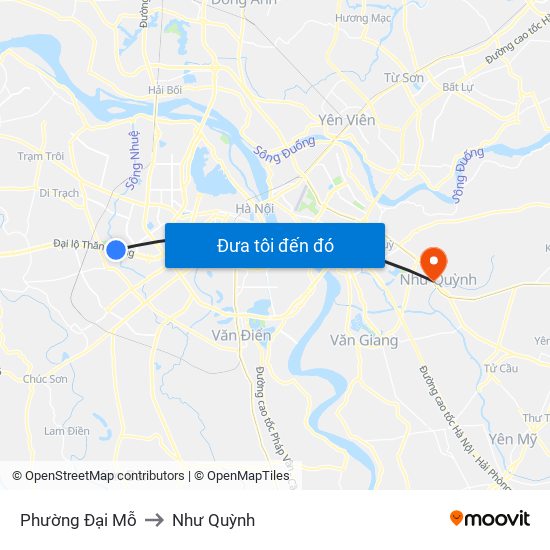 Phường Đại Mỗ to Như Quỳnh map