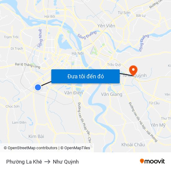 Phường La Khê to Như Quỳnh map