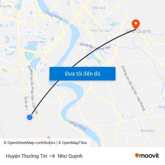 Huyện Thường Tín to Như Quỳnh map