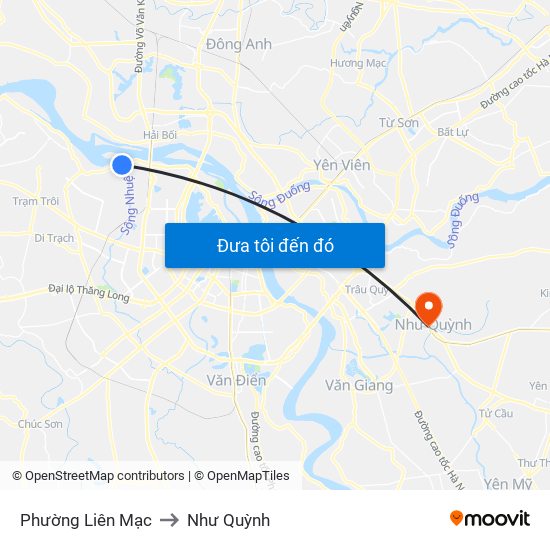 Phường Liên Mạc to Như Quỳnh map