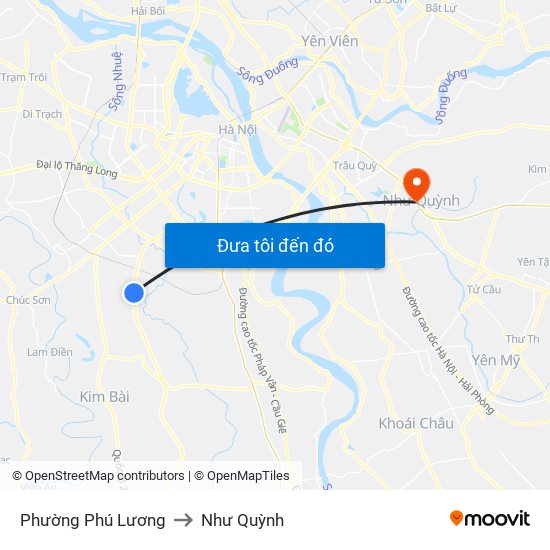 Phường Phú Lương to Như Quỳnh map