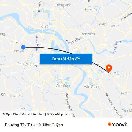 Phường Tây Tựu to Như Quỳnh map