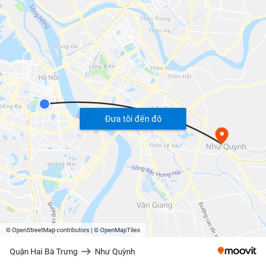 Quận Hai Bà Trưng to Như Quỳnh map