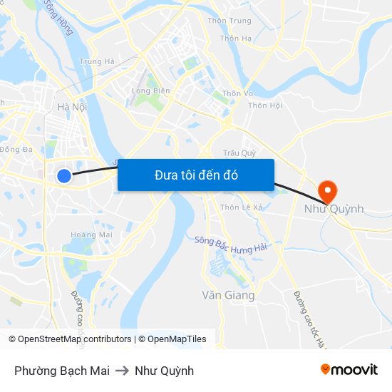 Phường Bạch Mai to Như Quỳnh map