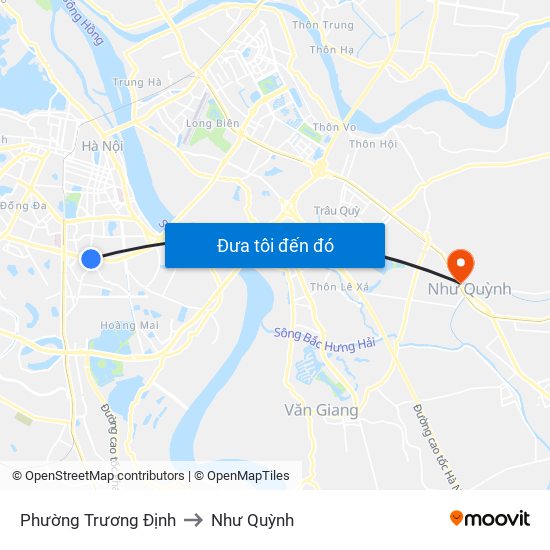 Phường Trương Định to Như Quỳnh map