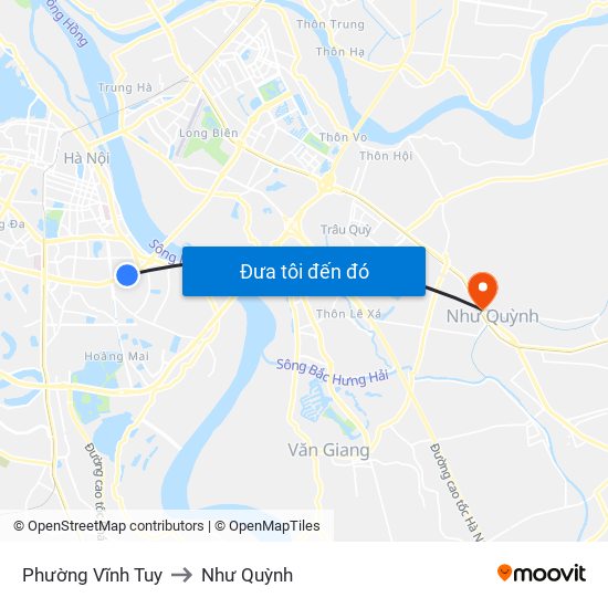 Phường Vĩnh Tuy to Như Quỳnh map