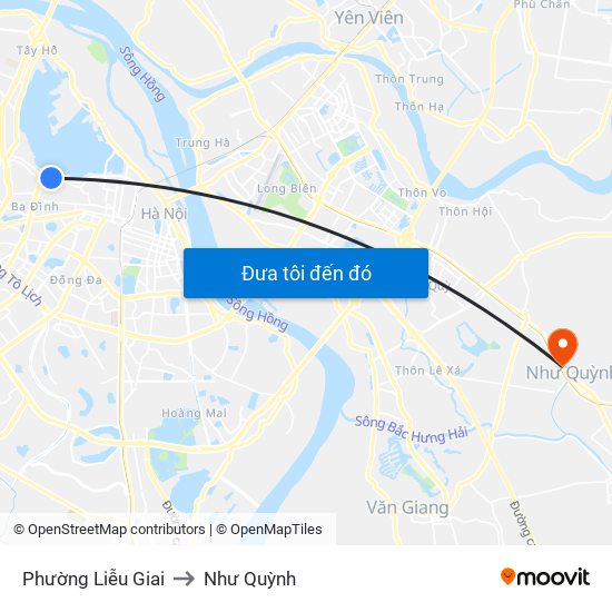 Phường Liễu Giai to Như Quỳnh map