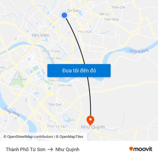 Thành Phố Từ Sơn to Như Quỳnh map