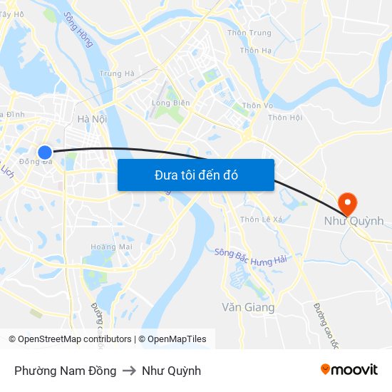 Phường Nam Đồng to Như Quỳnh map