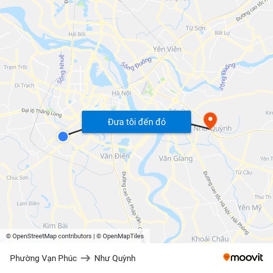 Phường Vạn Phúc to Như Quỳnh map