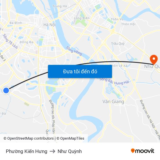 Phường Kiến Hưng to Như Quỳnh map