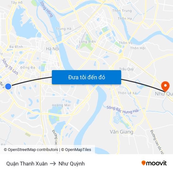 Quận Thanh Xuân to Như Quỳnh map