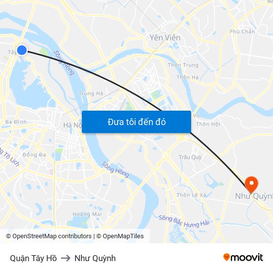 Quận Tây Hồ to Như Quỳnh map