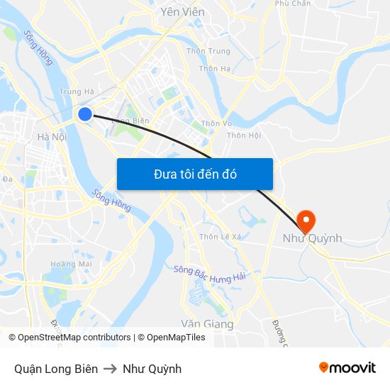 Quận Long Biên to Như Quỳnh map