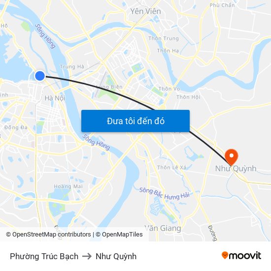 Phường Trúc Bạch to Như Quỳnh map