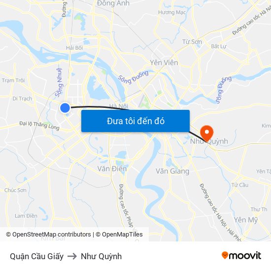 Quận Cầu Giấy to Như Quỳnh map