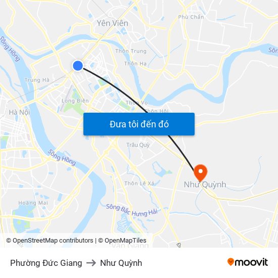 Phường Đức Giang to Như Quỳnh map