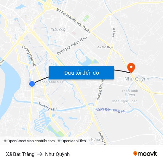 Xã Bát Tràng to Như Quỳnh map