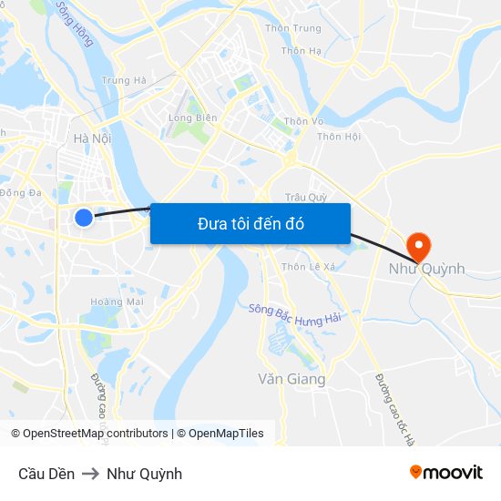 Cầu Dền to Như Quỳnh map