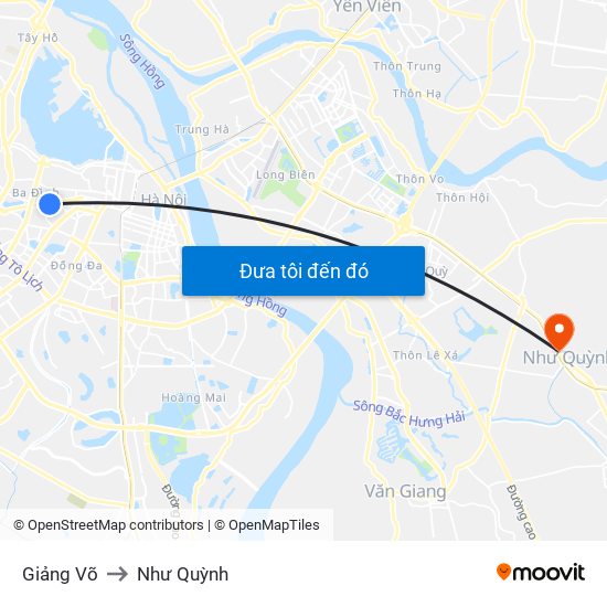 Giảng Võ to Như Quỳnh map
