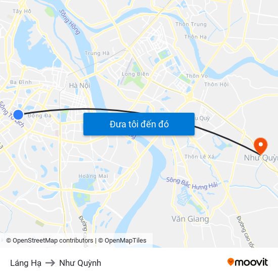 Láng Hạ to Như Quỳnh map