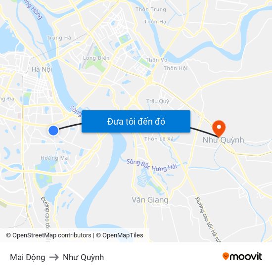 Mai Động to Như Quỳnh map