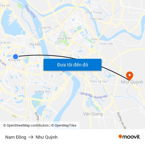 Nam Đồng to Như Quỳnh map