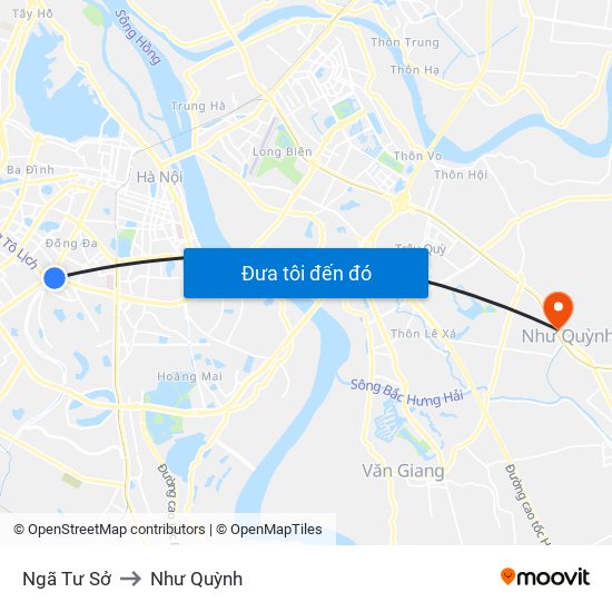 Ngã Tư Sở to Như Quỳnh map