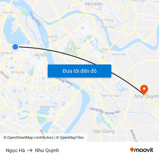 Ngọc Hà to Như Quỳnh map