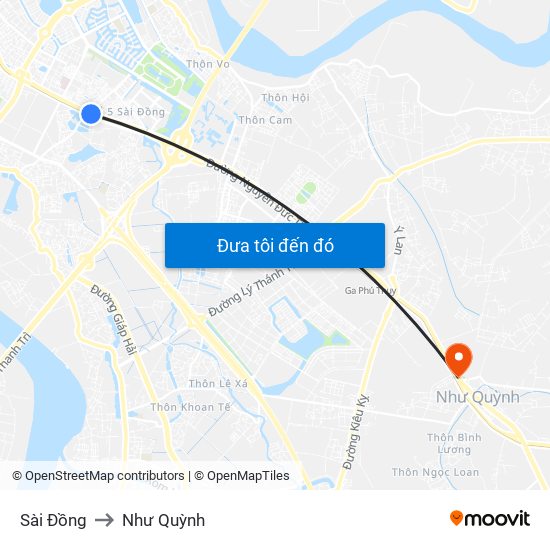 Sài Đồng to Như Quỳnh map