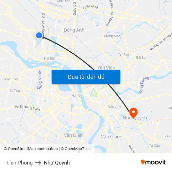 Tiền Phong to Như Quỳnh map