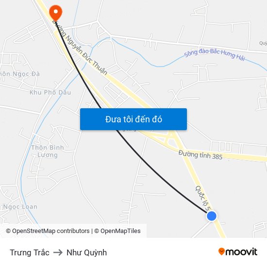 Trưng Trắc to Như Quỳnh map