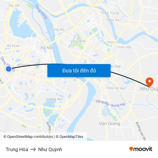 Trung Hòa to Như Quỳnh map