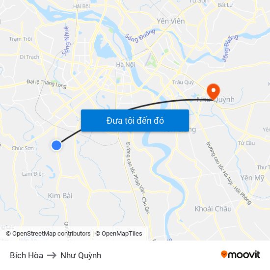 Bích Hòa to Như Quỳnh map